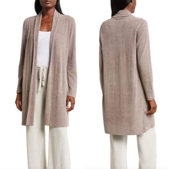 BAREFOOT DREAMS Cozychic Ultra Lite Open Front Longline Cardigan Small Ribbed - Picture 1 of 13